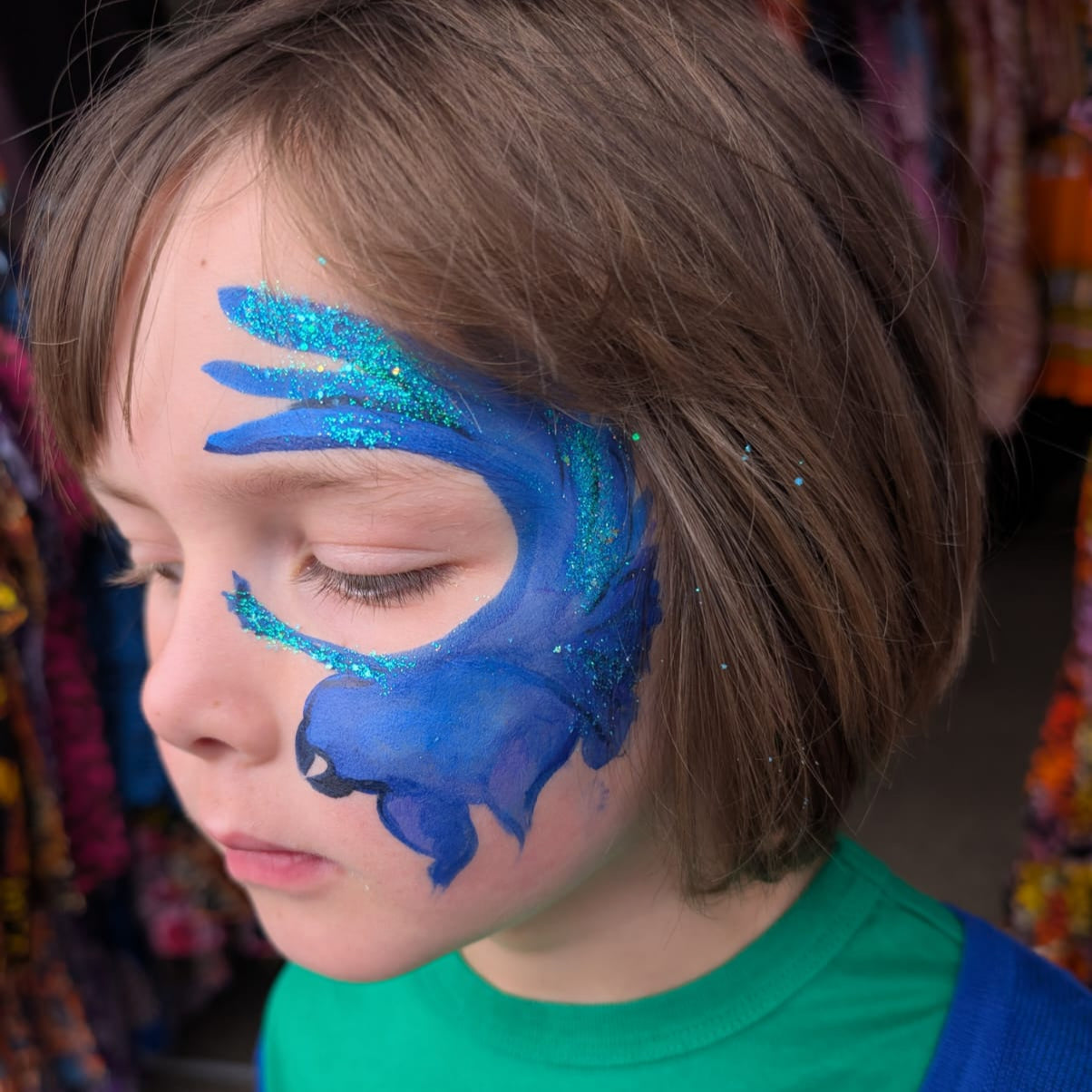 🦅 Mystic Blue Eagle Face Paint